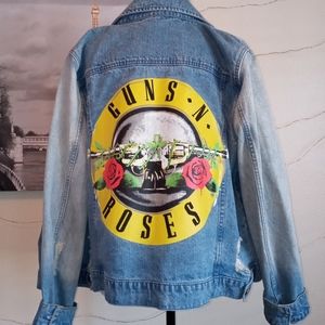 Forever 21 Distressed denim jean jacket.